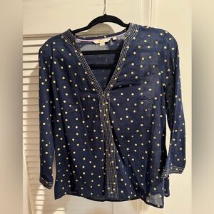 Boden Rosanna Metallic Embroidered Top, NWOT
